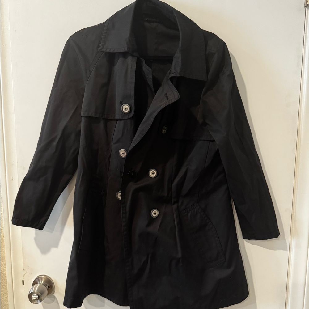 Black Double-Breasted Trench Coat